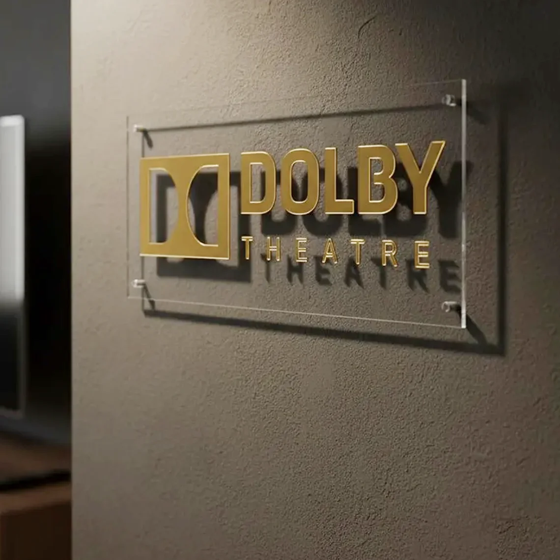 Home Cinema Dolby Atmos - Plaque décorative en acrylique transparente 3D