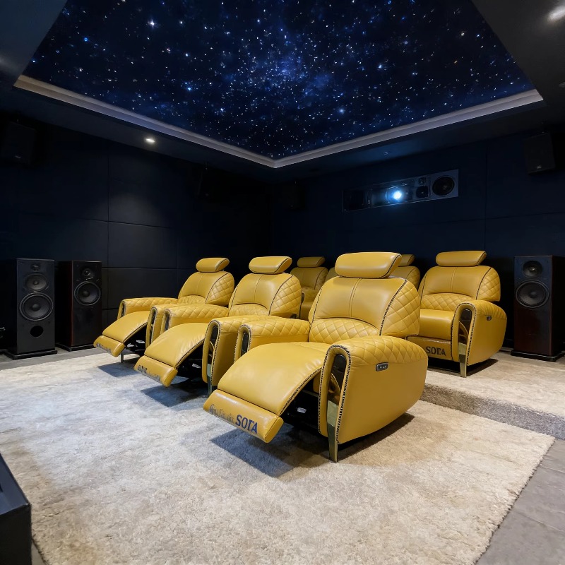 Home Cinema Recliner Chairs - Fauteuil inclinable individuel VIP en cuir,