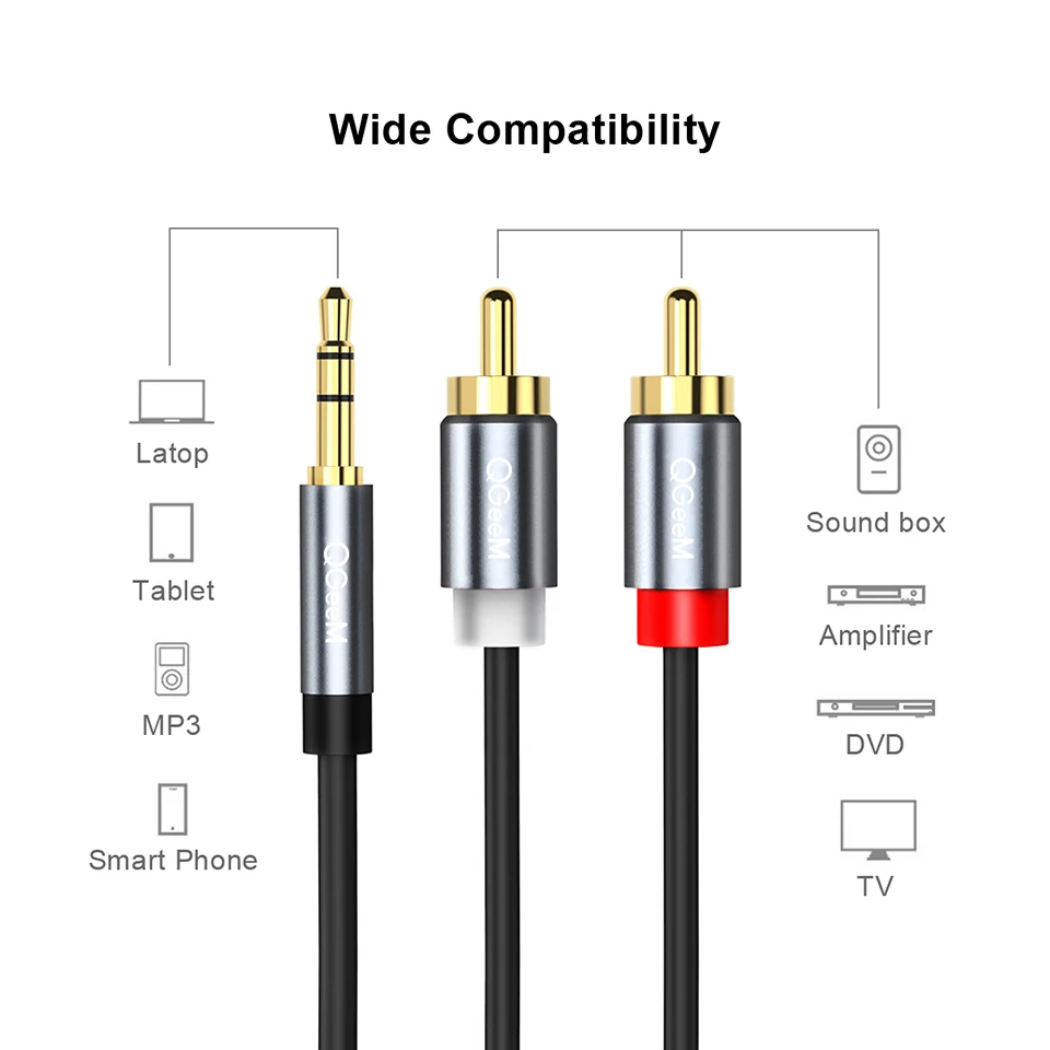 Câble RCA QGeeM 2RCA vers 3.5m - Home Cinema Dvd avis et prix