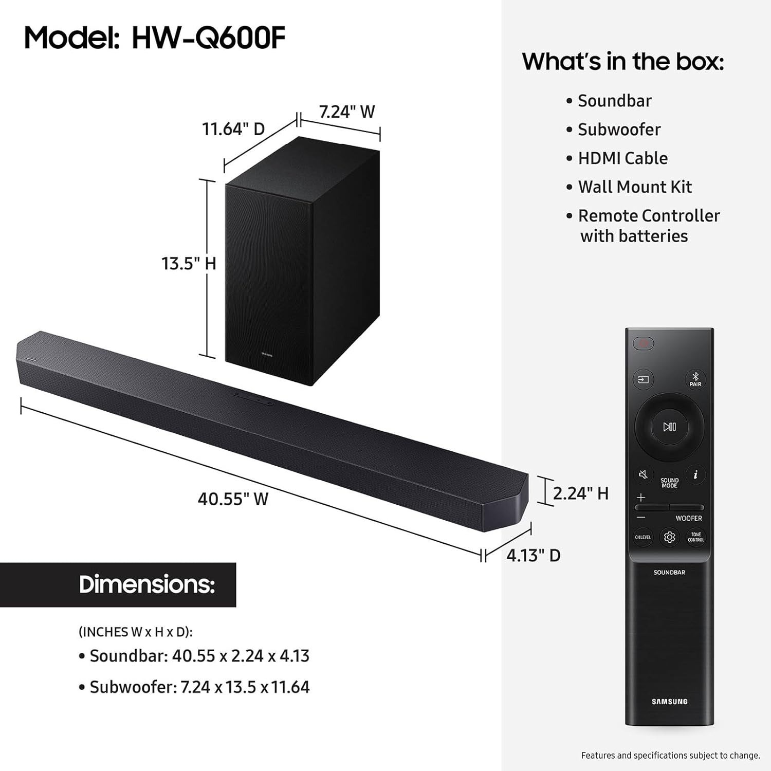 Barre de son Samsung HW-Q600F/ - Home Cinema Dolby Atmos avis et prix