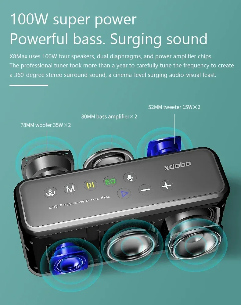 Haut-parleurs XDOBO X8 Max 100 - Home Cinema System avis et prix